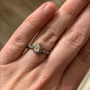 Pandora teardrop halo ring